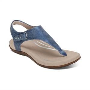 NEW AETREX women's ellie adjustable quarter strap thong sandal in navy